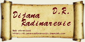 Dijana Radinarević vizit kartica